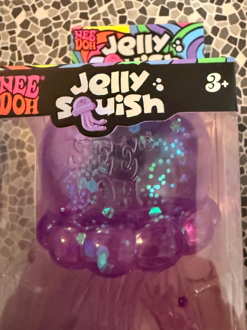NEW Authentic NeeDoh Jelly Squish Purple Glitter Jellyfish Sensory Fidget Toy💜